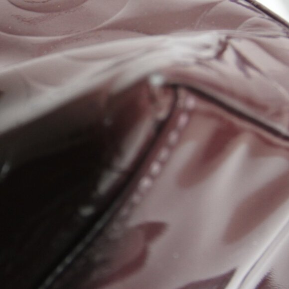 Coach Embossed Patent Leather Peyton Signature C Plum Purple Tote Bag Purse - Picture 14 of 16